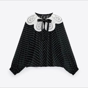 ZARA POLKA DOT SHEER BLOUSE size S